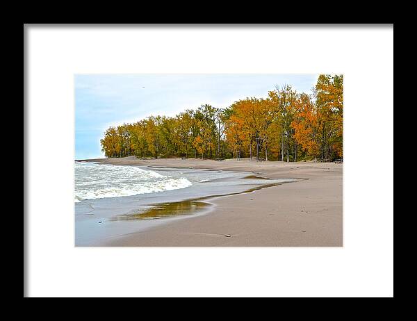 Autumn Framed Print featuring the photograph Autumn Tides by Frozen in Time Fine Art Photography