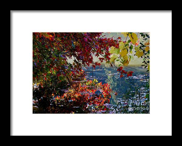 Leaves Framed Print featuring the photograph Autumn Trees and Reflections by Nancy Mueller