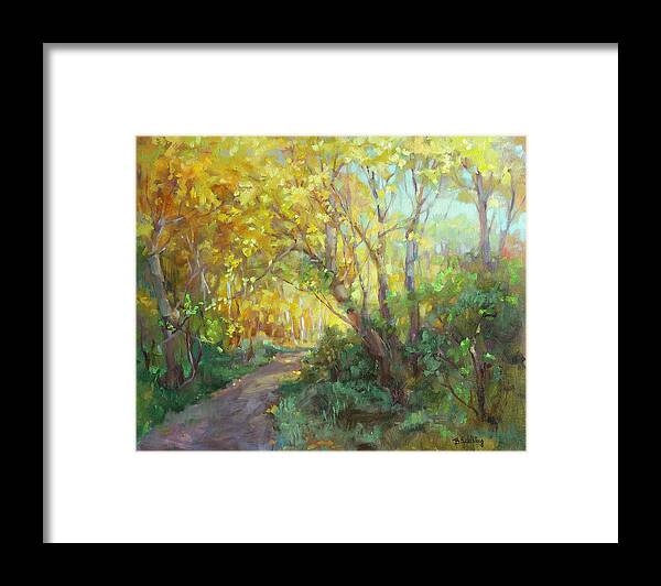 Landscape Framed Print featuring the painting Autumn's Glow by Barbara Schilling