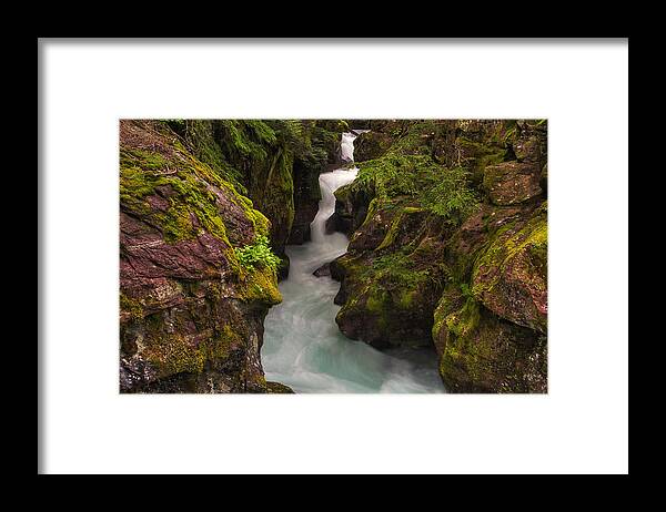 Moss Framed Print featuring the photograph Avalanche Falls by Mark Kiver