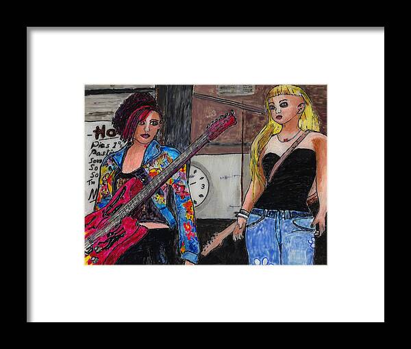 Girls Framed Print featuring the painting Avatar Girls by Phil Strang