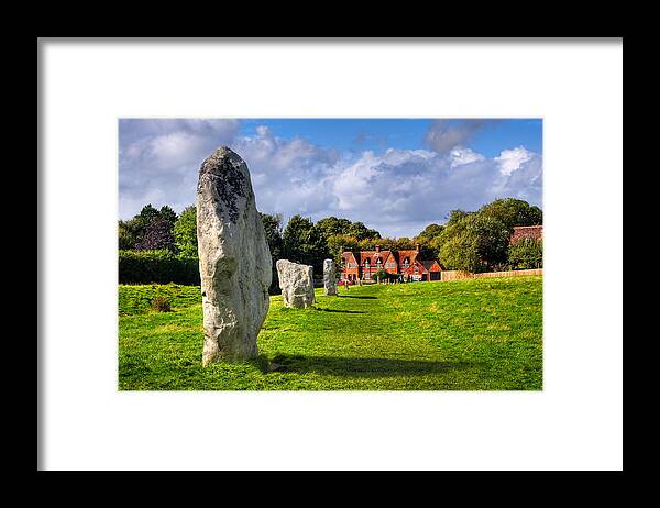 Neolithic Henge Framed Print featuring the photograph Avebury Village Amidst An Ancient Stone Circle by Mark Tisdale