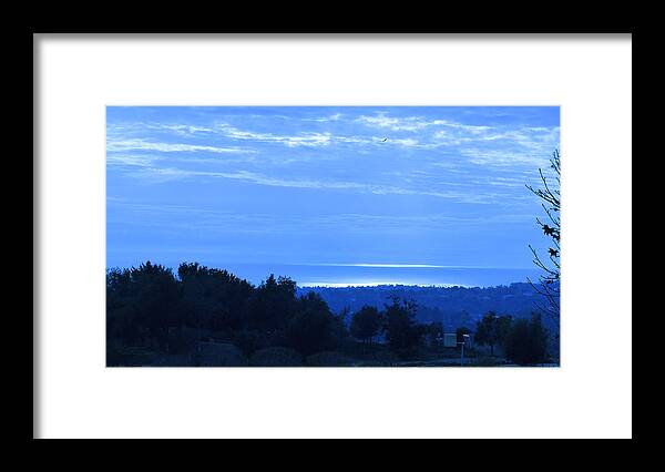 Landscape Framed Print featuring the photograph Awaiting The Sun to Slip Between the Clouds and The Deep Blue Pacific by Robert J Sadler