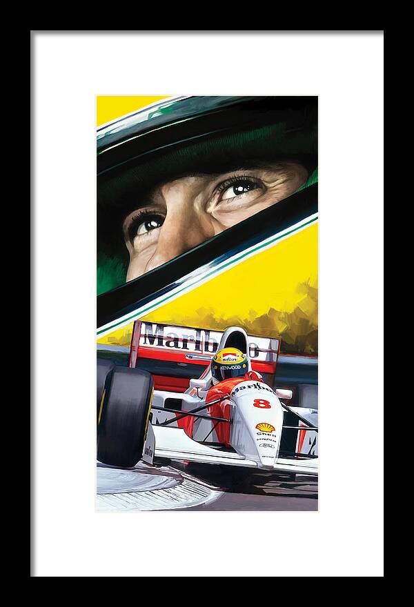 Ayrton Senna Framed Print featuring the painting Ayrton Senna Artwork by Sheraz A