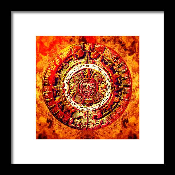 America Framed Print featuring the photograph Aztec Sun Stone by YoPedro