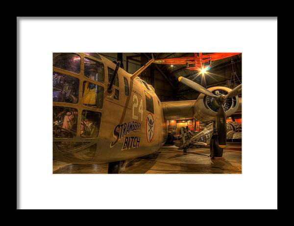 Us Air Force Framed Print featuring the photograph B-24 Strawberry Bitch by David Dufresne