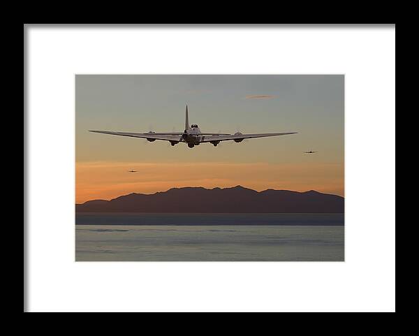 Aircraft Framed Print featuring the digital art B17 Landfall by Pat Speirs