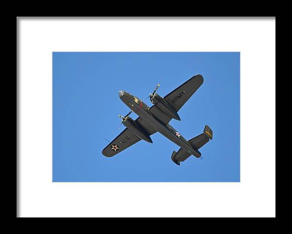 B-25 Framed Print featuring the photograph B25 Mitchell WWII Bomber on 70th Anniversary of Doolittle Raid over Florida 21 April 2013 by Jeff at JSJ Photography