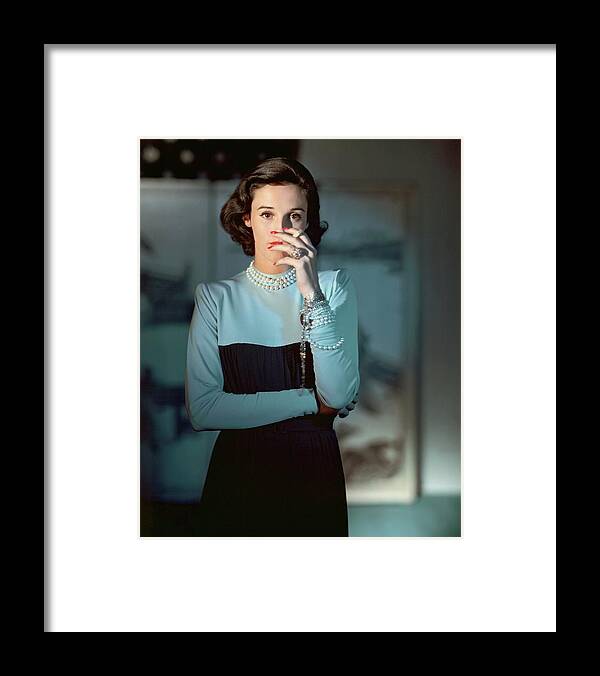 Society Framed Print featuring the photograph Babe Paley Wearing A Traina-norell Dress by Horst P. Horst