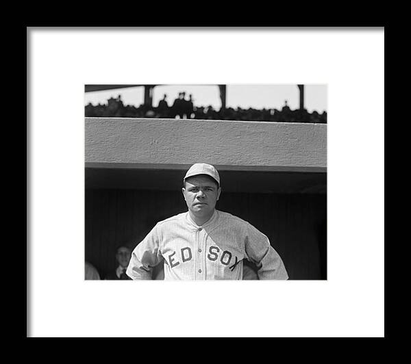 Babe Ruth In Red Sox Uniform Framed Print by Underwood Archives - Fine Art  America