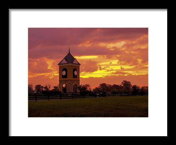 Clock Tower Framed Print featuring the photograph Baber House Clock Tower by Paula Ponath