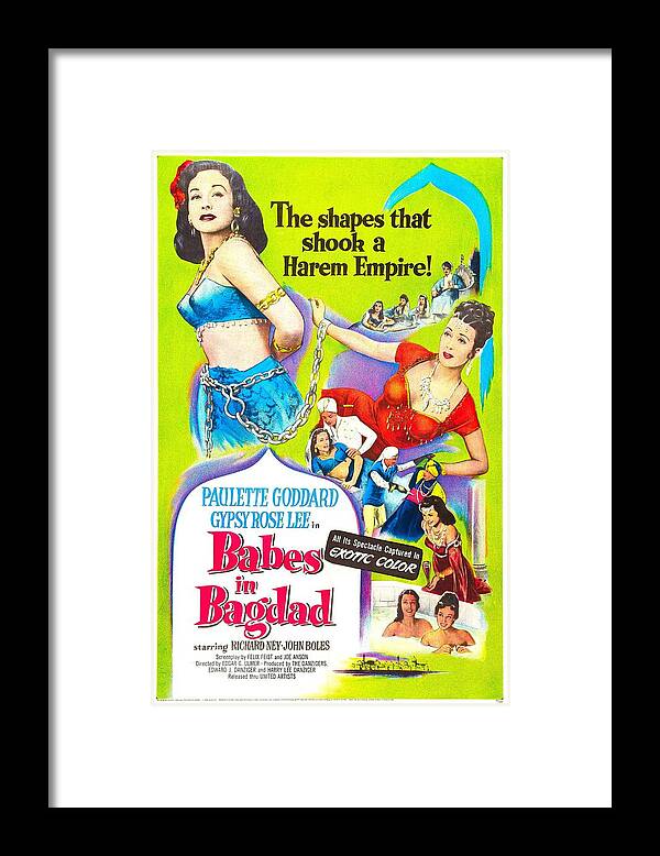 1950s Poster Art Framed Print featuring the photograph Babes In Bagdad, Us Poster, From Left by Everett