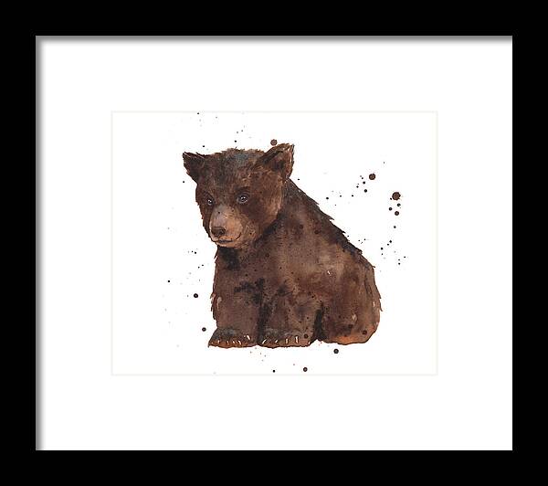 Bear Framed Print featuring the painting Baby Bear by Alison Fennell