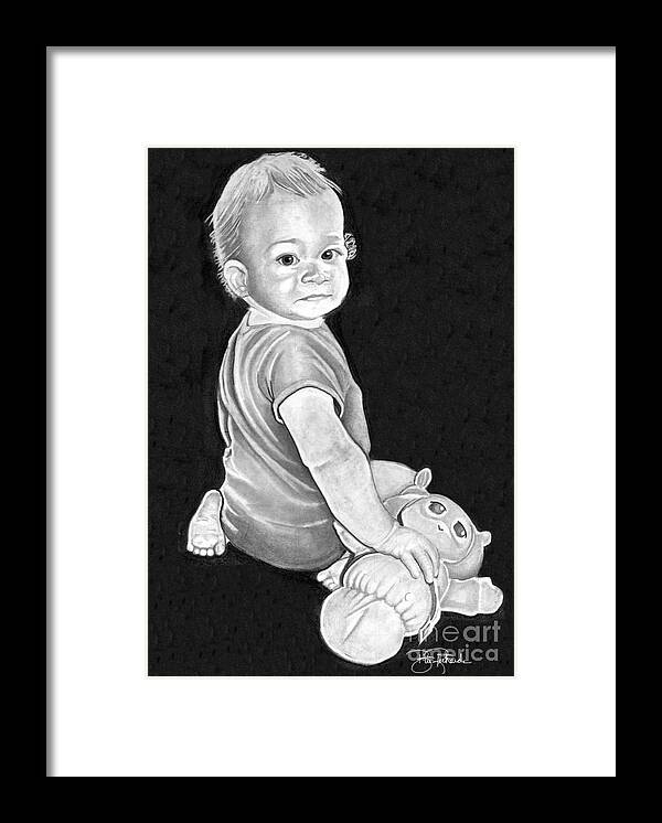 Pencil Framed Print featuring the drawing Baby by Bill Richards