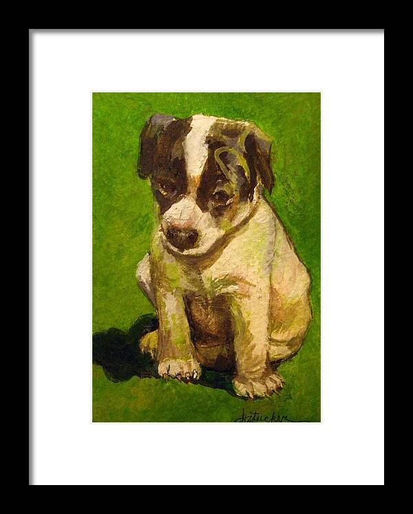 Baby Jack Russel Framed Print featuring the painting Baby Jack Russel by Donna Tucker