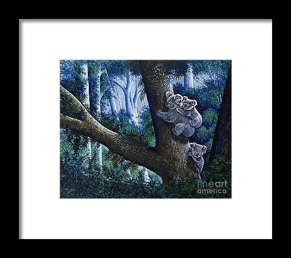 Koala Bears Framed Print featuring the painting Baby Love II by Michael Frank