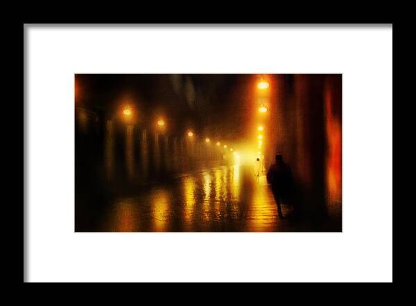 Town Framed Print featuring the photograph Back to the Past. Alley of Light by Jenny Rainbow