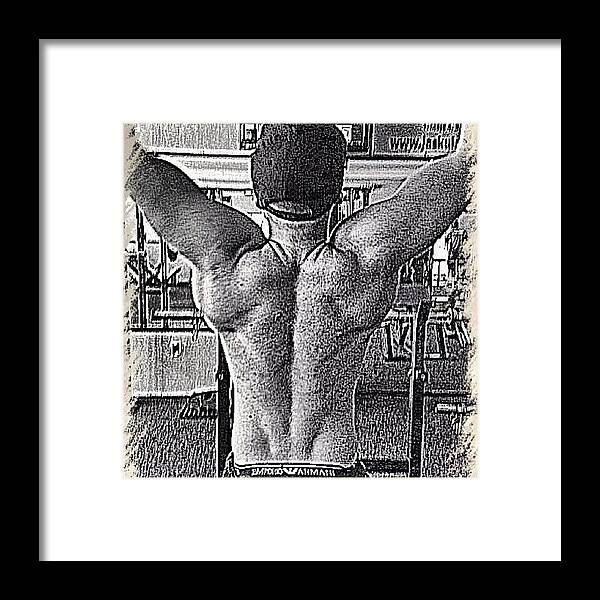 Body Framed Print featuring the photograph Back Training #abs #fit #fitness #body by Lukas Krocill