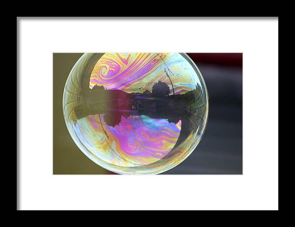 Bubble Framed Print featuring the photograph Back Yard Bubble by Cathie Douglas