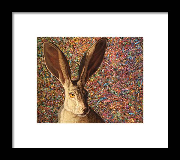 Rabbit Framed Print featuring the painting Background Noise by James W Johnson