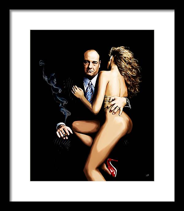 Sopranos Framed Print featuring the painting BadaBing by Laurence Adamson