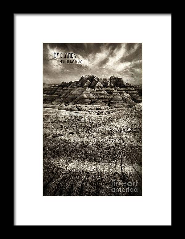 Badlands Framed Print featuring the photograph Badlands of South Dakota by Jill Battaglia