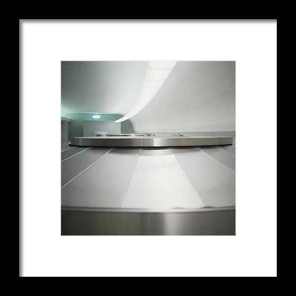 Indoors Framed Print featuring the photograph Baggage Conveyor Belt by Horst P. Horst