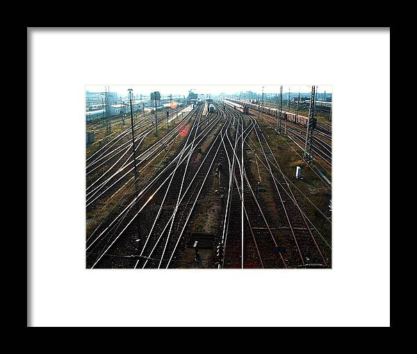 Train Station Framed Print featuring the photograph Bahnhof Cottbus by Marc Philippe Joly