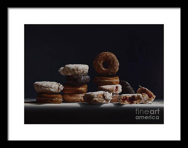 Donuts Framed Print featuring the painting Bakers Dozen by Lawrence Preston