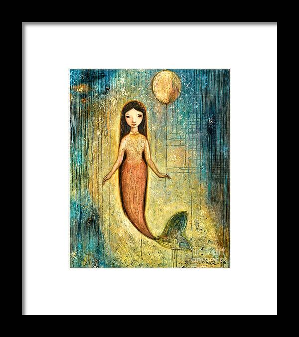 Mermaid Art Framed Print featuring the painting Balance by Shijun Munns