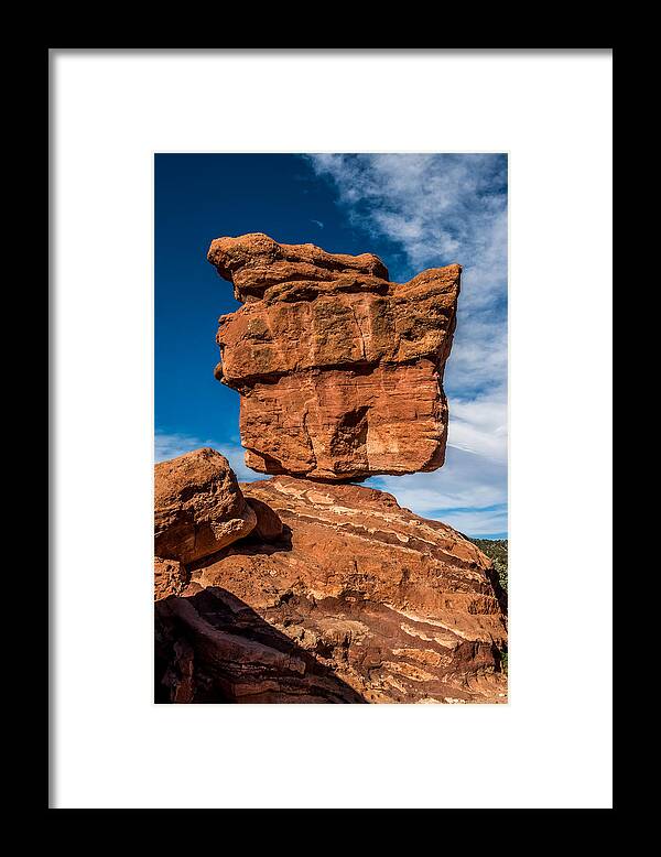 Balanced Rock Framed Print featuring the photograph Balanced rock garden of the gods by Paul Freidlund