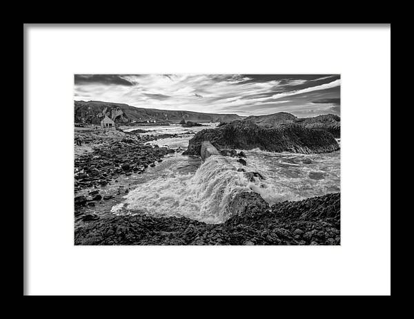 Balintoy Framed Print featuring the photograph Ballintoy Harbour - The Sea Always Wins by Nigel R Bell