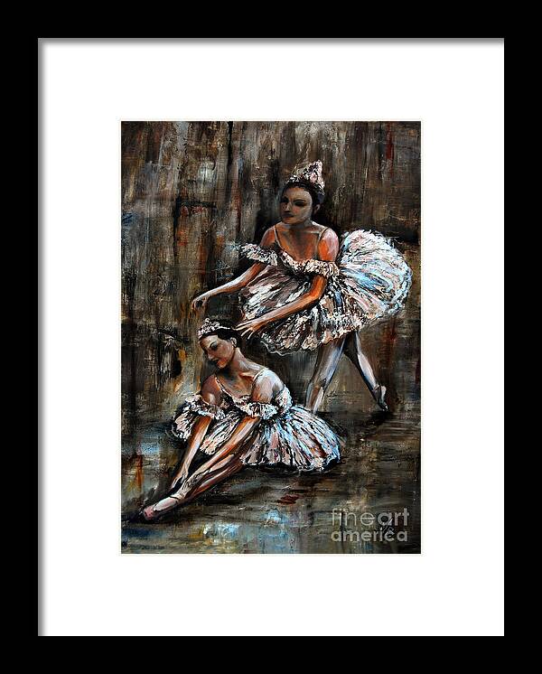 Ballet Framed Print featuring the painting Ballerina by Nancy Bradley