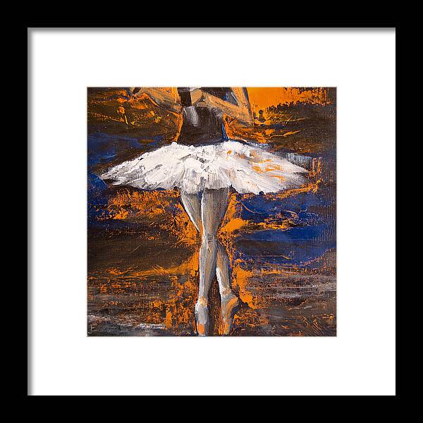 Ballerina Framed Print featuring the painting Ballerina En Pointe by Jani Freimann