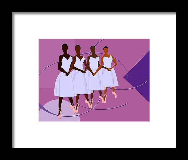 Ballet Framed Print featuring the digital art Ballerinas by Terry Boykin