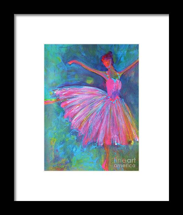 Acrylic Paintings Of Dancers Framed Print featuring the painting Ballet Bliss by Deb Magelssen