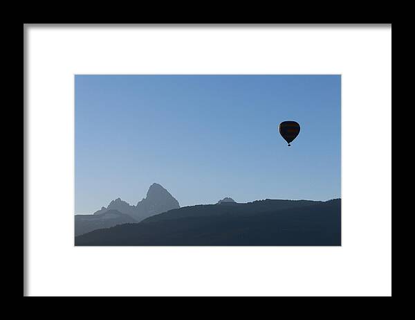  Framed Print featuring the photograph Balloon in the Tetons by Jon Emery