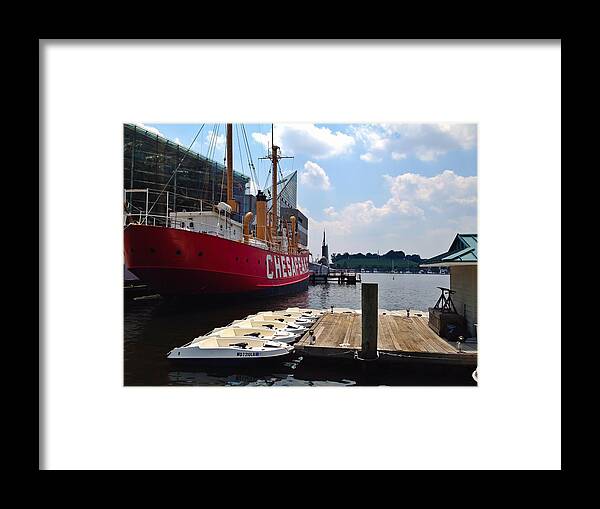 Baltimore Framed Print featuring the photograph Baltimore's Inner Harbor by Chris Montcalmo