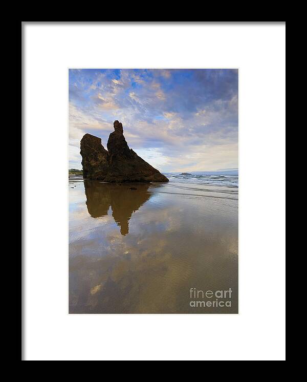 Seastacks Framed Print featuring the photograph Bandon Stacks Sunset by Michael Dawson