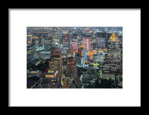 Outdoors Framed Print featuring the photograph Bangkok Cityscape by Ironheart