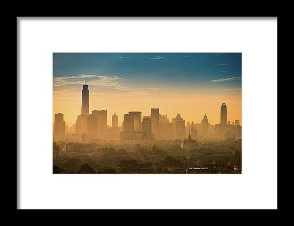 Tranquility Framed Print featuring the photograph Bangkok In The Moring by Thanapol Marattana