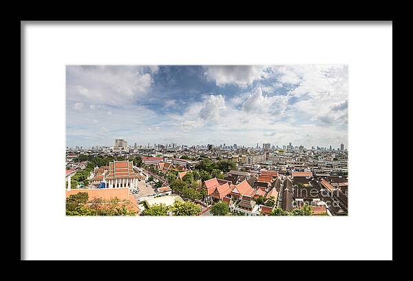Bangkok Framed Print featuring the photograph Bangkok panorama by Didier Marti