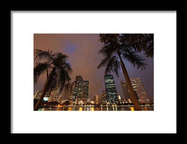 Tranquility Framed Print featuring the photograph Bangkok, Thailand And Palm Trees by Lightvision, Llc