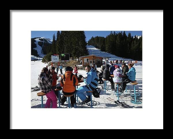 Bulgaria Framed Print featuring the photograph Bansko Ski Resort Draws Foreign Tourists by Sean Gallup