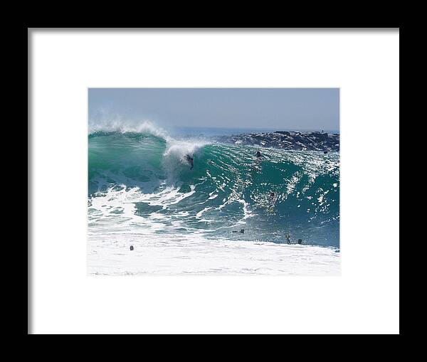 Big Surf Framed Print featuring the photograph Banzai by Joe Schofield