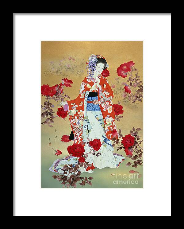 Haruyo Morita Framed Print featuring the digital art Bara by MGL Meiklejohn Graphics Licensing