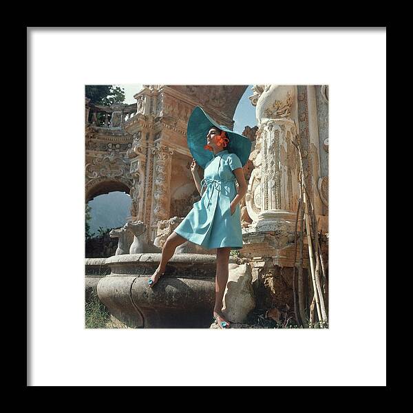 Fashion Framed Print featuring the photograph Barbara Bach Wearing Blue by Henry Clarke