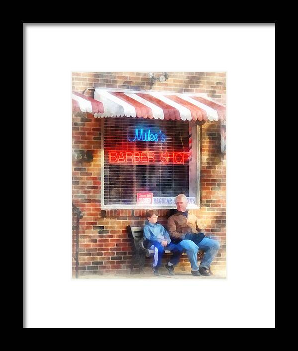  Barber Framed Print featuring the photograph Barber - Neighborhood Barber Shop by Susan Savad