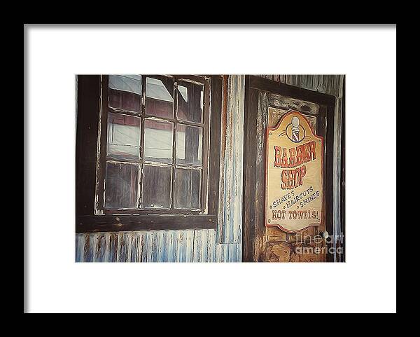 Old Framed Print featuring the photograph Barber Shop by AK Photography