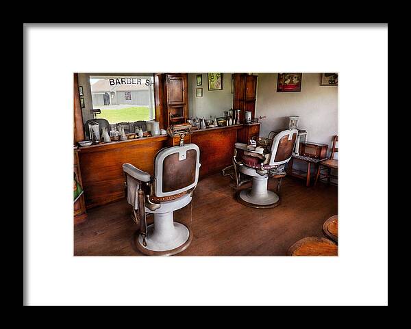 Barber Framed Print featuring the photograph Barber - The Hair Stylist by Mike Savad